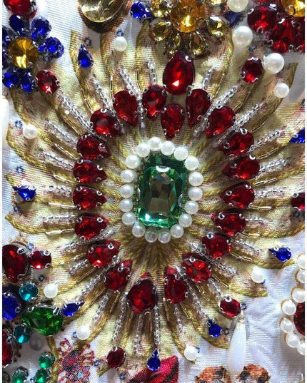 Glamorous Heavy Beaded Diamond A-Line Sleeveless Retro Court Dress