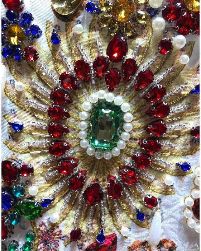 Glamorous Heavy Beaded Diamond A-Line Sleeveless Retro Court Dress