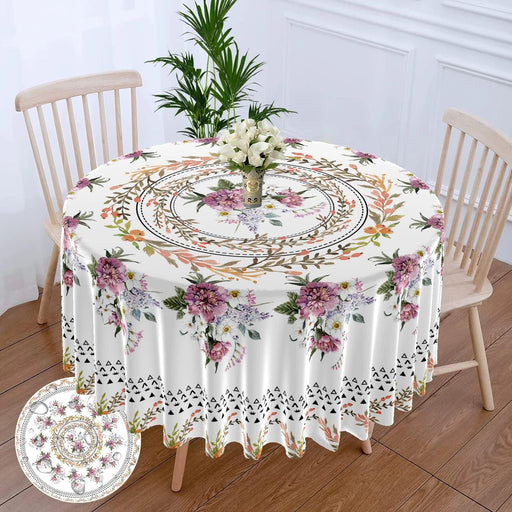 Elegant Waterproof Dining Table Cover: 63-Inch Polyester Tablecloth with Feather-Light Design