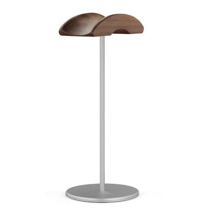 Stylish Walnut & Aluminum Alloy Headphone Stand - Modern Minimalist Earphone Holder for Desk Organization