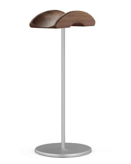 Stylish Walnut & Aluminum Alloy Headphone Stand - Modern Minimalist Earphone Holder for Desk Organization