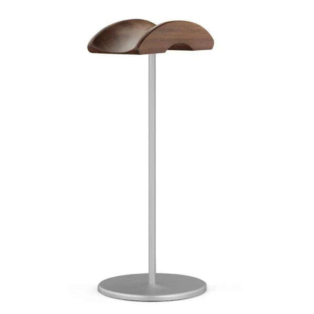Stylish Walnut & Aluminum Alloy Headphone Stand - Modern Minimalist Earphone Holder for Desk Organization