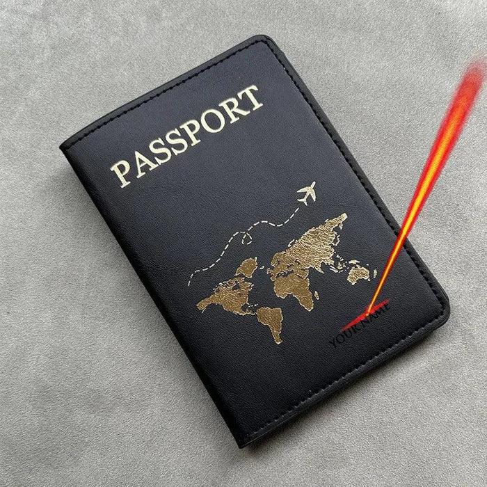 Customized Couples Travel Passport Holder - Elegant Engraved Duo Companion