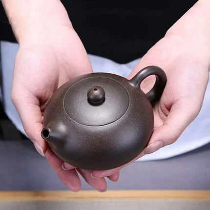 Elegant Handcrafted Yixing Purple Clay Teapot – 150ml Xishi Kettle for Oolong & Dahongpao Tea