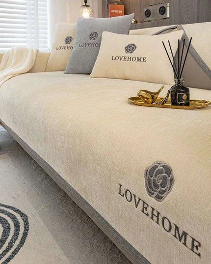 Luxurious Chenille Sofa Cover Set - Enhance Your Living Space with Timeless Elegance