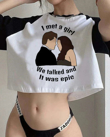 Gothic Y2K Vampire Diaries Inspired Crop Top - Edgy Streetwear for Trendsetting Girls