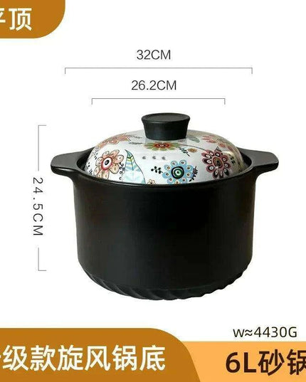 Artisan Japanese Ceramic Stew Pot with Artistic Design and Ample Capacity