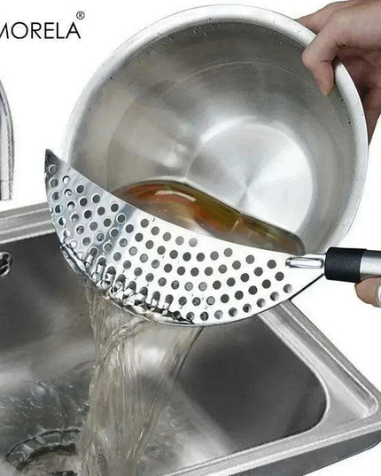 Premium Stainless Steel Drainer Pot with Baffle - Essential Kitchen Tool for Effortless Water Drainage