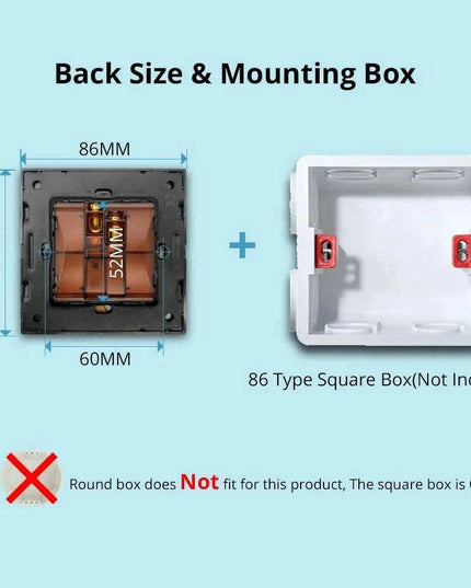 Luxurious Black Acrylic Switch Panel with Gold Accents & Universal Sockets - 220V, Multi-Gang, Modern Design - Illuminated Control Panel with USB Charging Feature