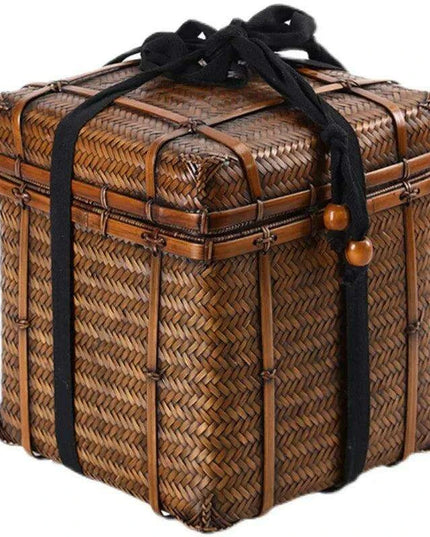 Bamboo Weave Outdoor Tea Ceremony Storage Trunk - Perfect for Nature Lovers