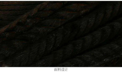 Elegant Striped Faux Mink Fur Winter Coat