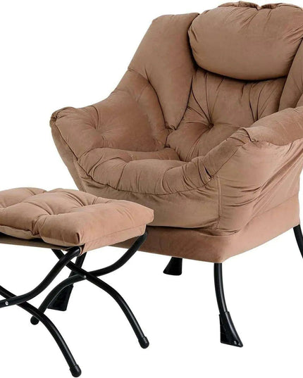 Elegant Lounge Chair Ensemble with Ottoman and Storage Compartment