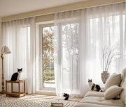 Custom White Sheer Tulle Curtains – Transparent Drape for Living Room & Events