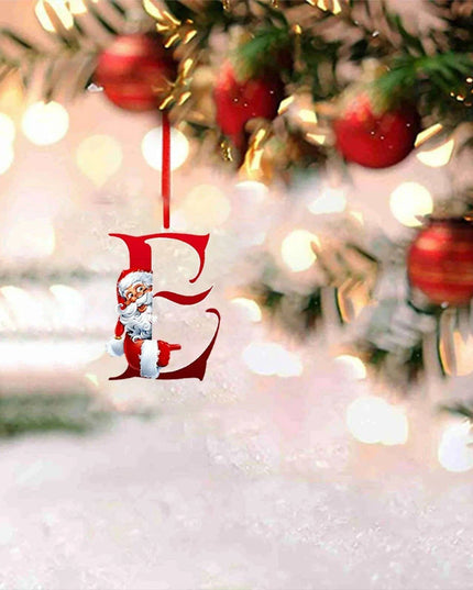 Personalized Santa Hat Alphabet Ornaments for Holiday Tree Decoration