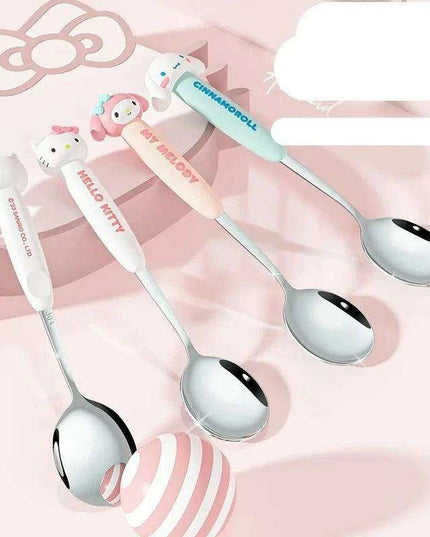 Whimsical Hello Kitty and Cinnamoroll Stainless Steel Kids' Dining Set