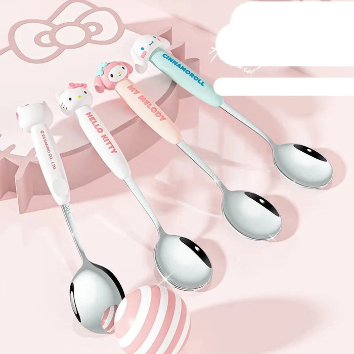 Hello Kitty and Cinnamoroll Stainless Steel Children's Utensil Set for Eco-Friendly Dining