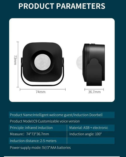 Wireless Motion Detection Doorbell Alarm with Enhanced Security and Welcome Notification