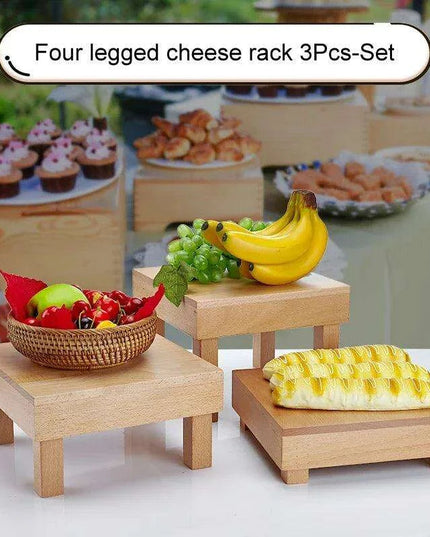 Charming Vintage Wooden Multi-Tier Treat and Snack Display Rack for Events and Celebrations