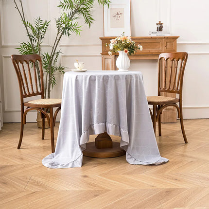 Embossed Lace Tablecloth — Ruffled Edge, Polyester, 2 Colours