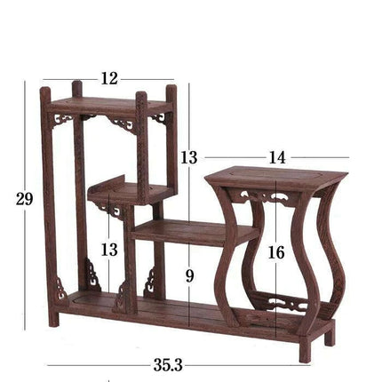 Handcrafted Wooden Display Stand for the Traditional Kung Fu Tea Ceremony