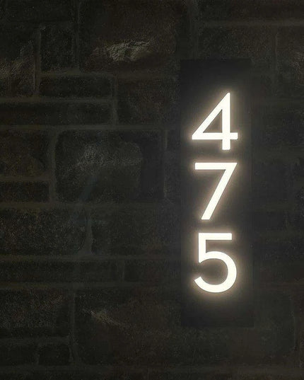 Customizable LED House Number Sign with Illuminated Address Display