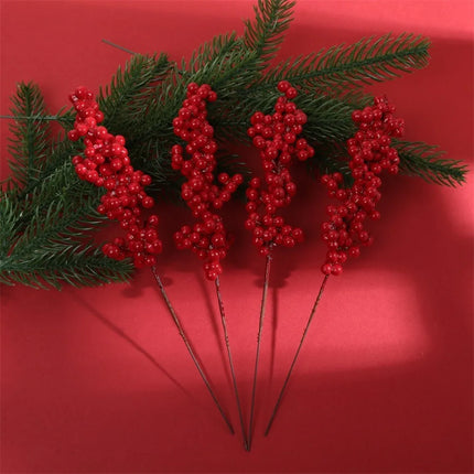 Christmas Artificial Berries Stem Red Holly Berry Fake Flowers Plant Xmas Tree 2027 New Year Party Home Decor Navidad Ornament christmas-artificial-berries-stem-red-holly-berry-fake-flowers-plant-xmas-tree-2027-new-year-party-home-decor-navidad-ornament