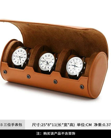 Elegant PU Leather Watch Storage Roll and Travel Organizer Set