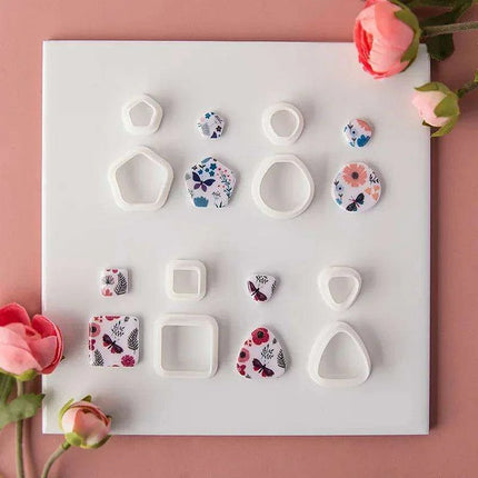 Geometric Elegance Polymer Clay Cutting Tools - Essential for Creative Makers