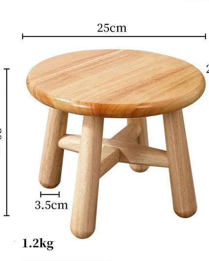 Rustic Kids' Round Wooden Bench - Stylish Multi-Use Stool for Home Decor