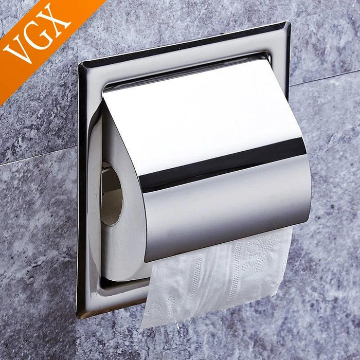 Elegant Matte Black Stainless Steel Wall Mount Toilet Paper Holder