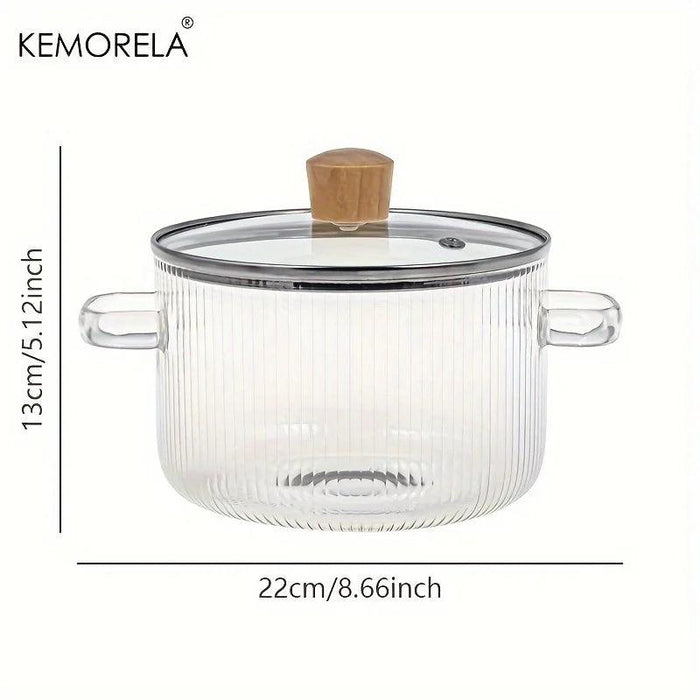 Multi-Functional 1.6L Heat-Resistant Glass Cookware Set for Soups, Porridge, and Noodles
