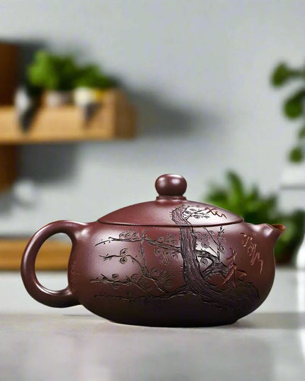 Artisan 250ml Yixing Purple Clay Teapot with Exclusive Dragon's Blood Sand Filter - A Collector's Delight for Tea Connoisseurs