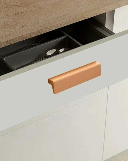 Sleek Black and Gold Aluminum Cabinet Handle Set - 3 Pieces