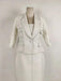 Elegant Women's Autumn 2-Piece Suit with Contrast Lines Belted Jacket and Slim Tweed Dress
