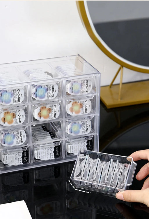 Acrylic Contact Lens and Jewelry Storage Box with Dust-Proof Organizer