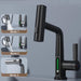 Digital Waterfall Basin Faucet with Lift Up/Down Stream Sprayer and Temperature Display