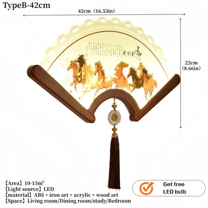 Chinese Fan-Shaped Wall Sconce – Eight Horses Art
