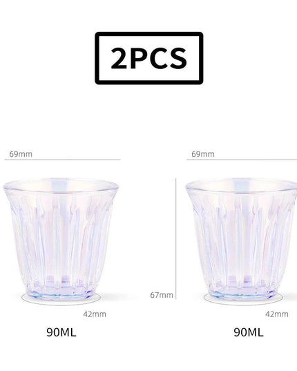 Luxury Borosilicate Glass Coffee Cup Set with Elegant Vacuum-Plated Finish