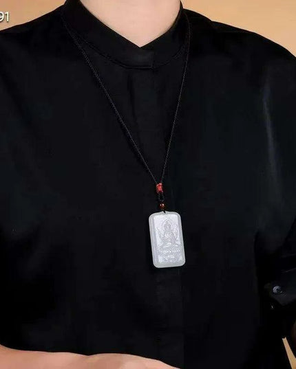 Exquisite Handcrafted White Hetian Jade Guanyin Pendant for Luck and Prosperity