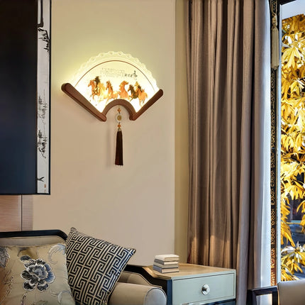 Chinese Fan-Shaped Wall Sconce – Eight Horses Art