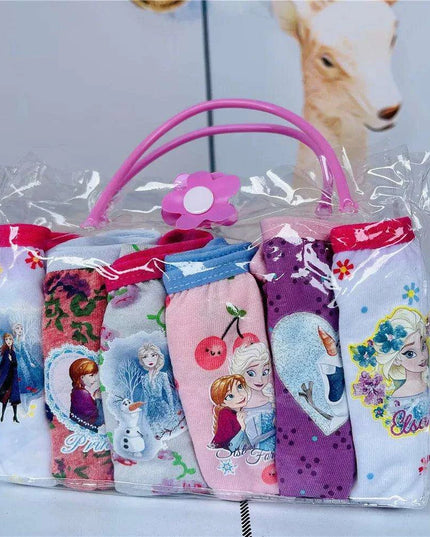 6-Pack Kids Cotton Underwear with Favorite Cartoon Characters - Spiderman, Mickey Mouse, Elsa, and Cars Designs