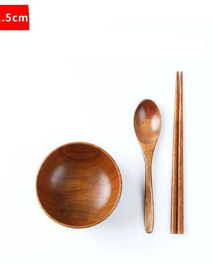 Deluxe Japanese Wooden Dining Set for Kids