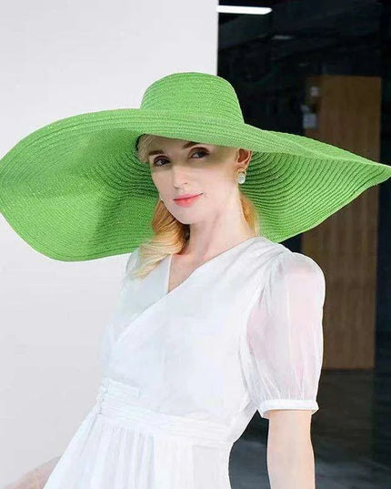 Extra-Wide 25cm Brim Floppy Straw Sun Hat for Women - UV Protection, Travel-Friendly Summer Essential - Wholesale Options Available