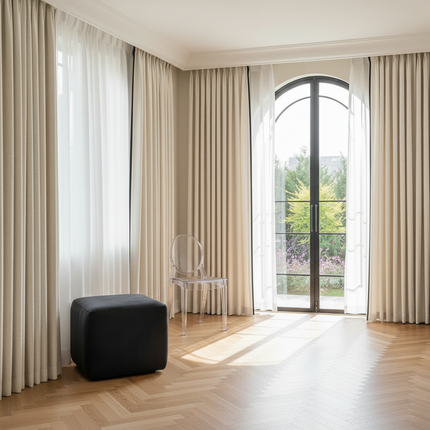 Jacquard Chenille Blackout Curtains – Thickened Cotton & Linen, Custom Size