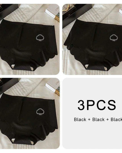 3-Pack Women's Luxurious Ice Silk Mid-Rise Briefs - Ultimate Comfort Seamless Lingerie