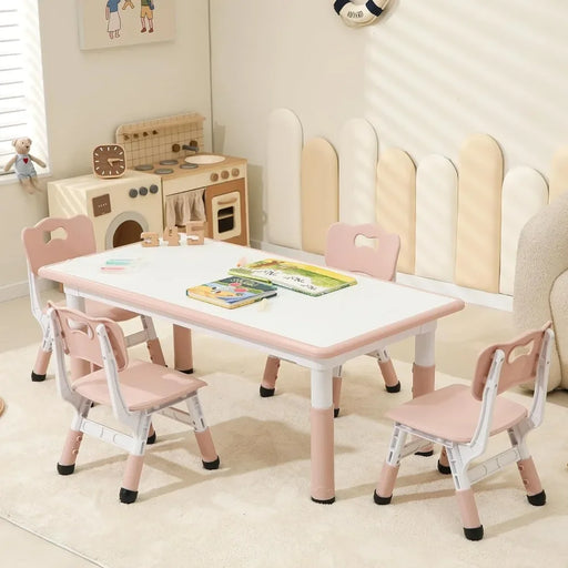 Children's Table and Chair Set for Kids Furniture Height Adjustable Toddler Table and Chairs Set Classroom Tables & Sets