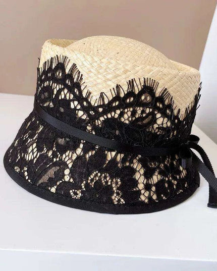 Japanese-Inspired Lace-Adorned Fisherman's Hat