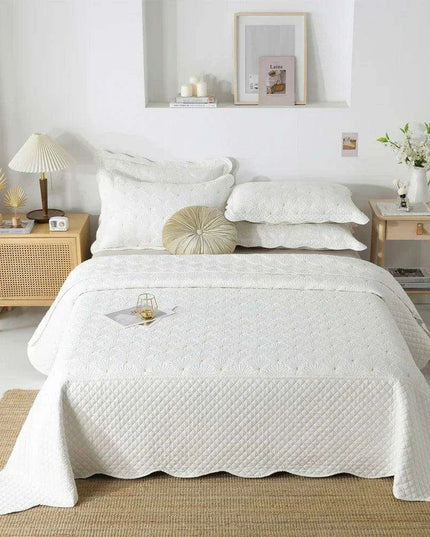 Elegant Euro-Style Embroidered Bedspread Set with Premium Cotton Filling - Versatile Summer Blanket and Mattress Cover