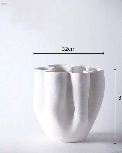 Elegant Open Fold Ceramic Vase - Modern Home Décor Essential