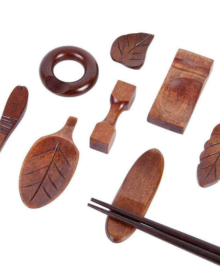 Charming Pillow-Shaped Wooden Chopstick Holder - Elegant Japanese Dining Essential